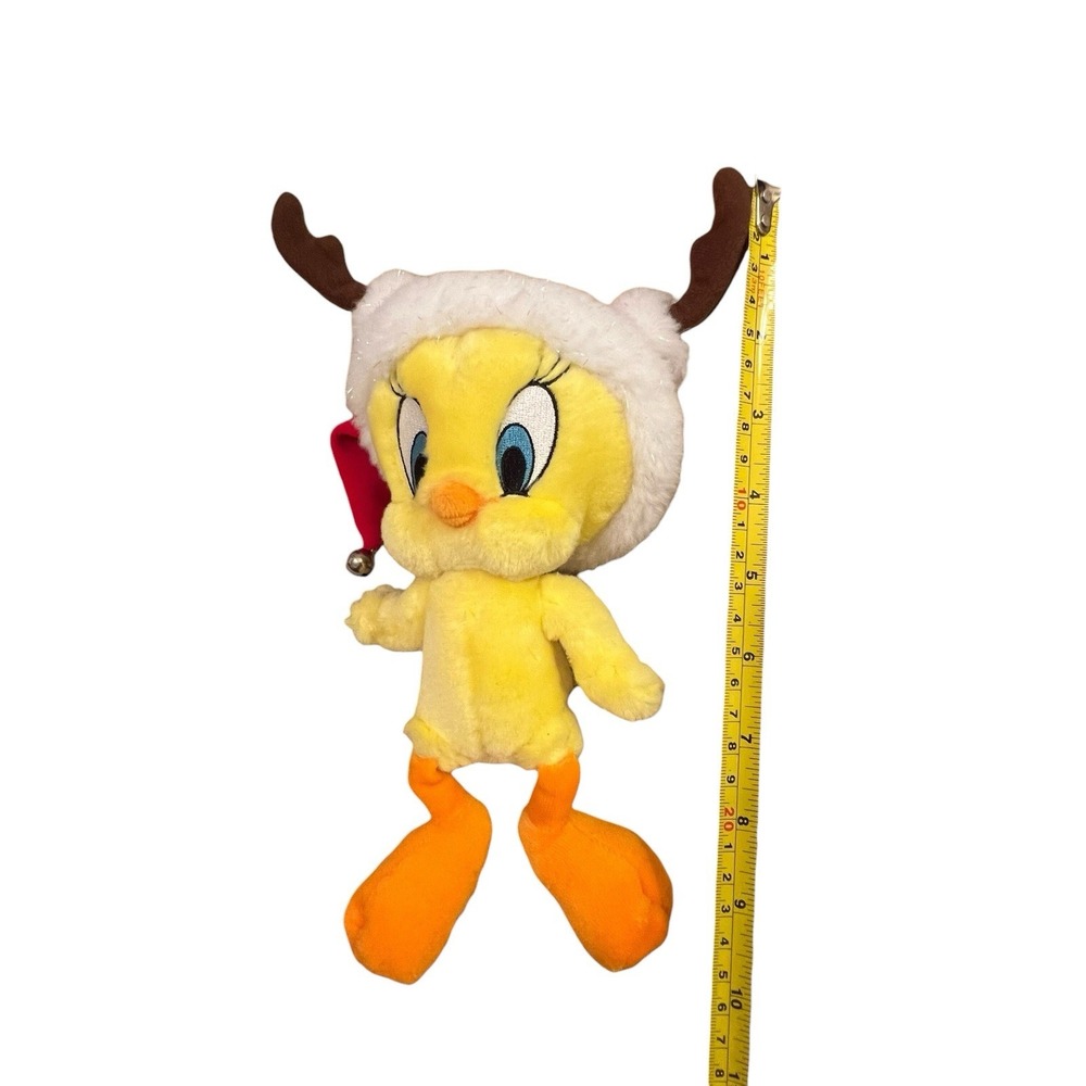 Lot of 2 Holiday Plush Ty Bear Tweety Bird Christmas Toys Warner Bros Looney - Picture 12 of 13